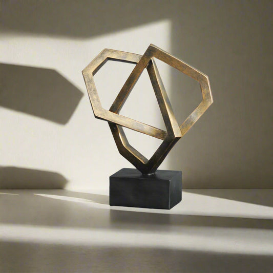 Antique Bronze Cubist Sculpture – Modern Elegance with a Timeless Touch