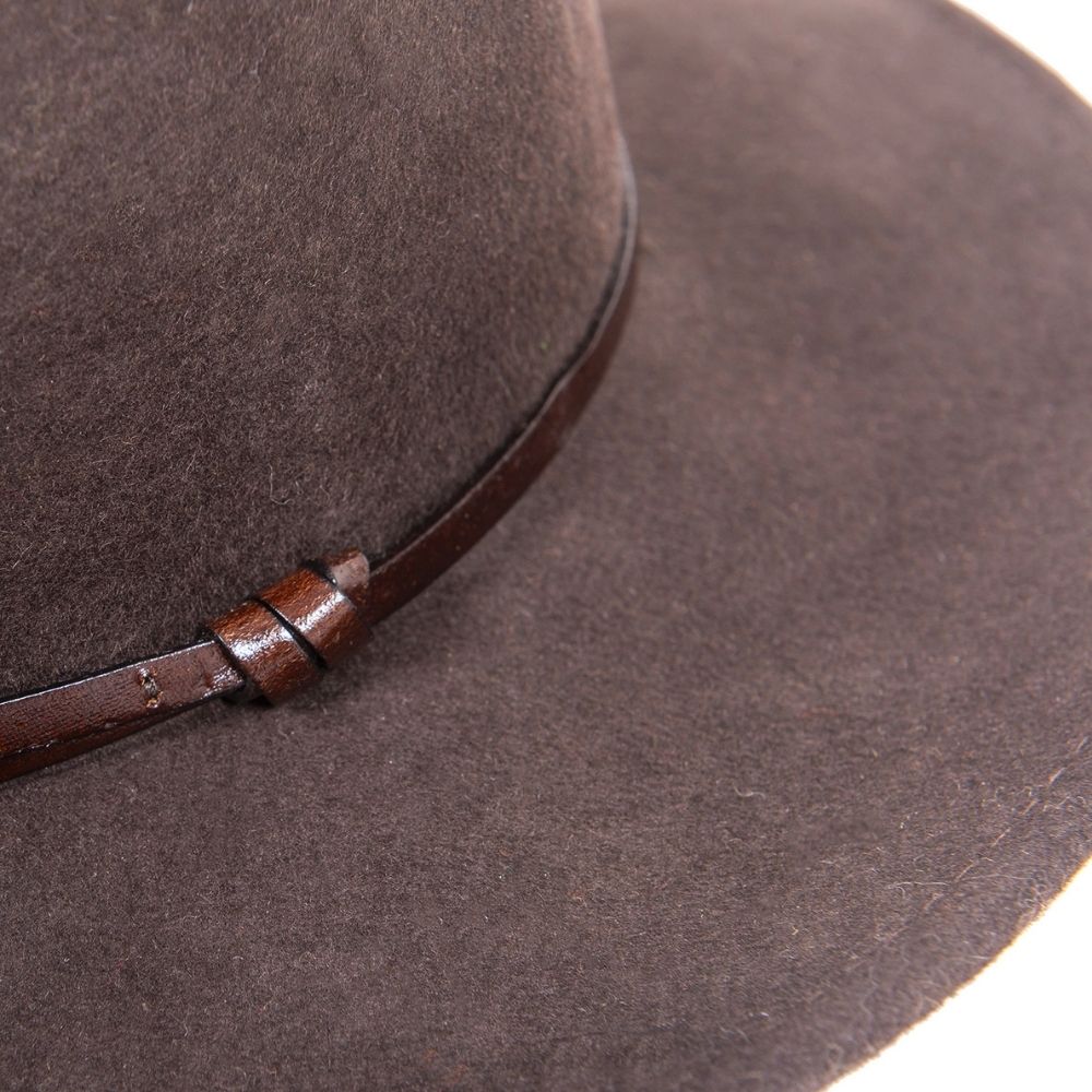 Wool Felt Fedora Hat – Chocolate | Unisex Luxury Italian Hat with Leather Band (