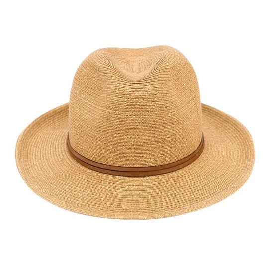 Plaited Paper Hat – Havana | Luxury Sun Hat with Leather Band