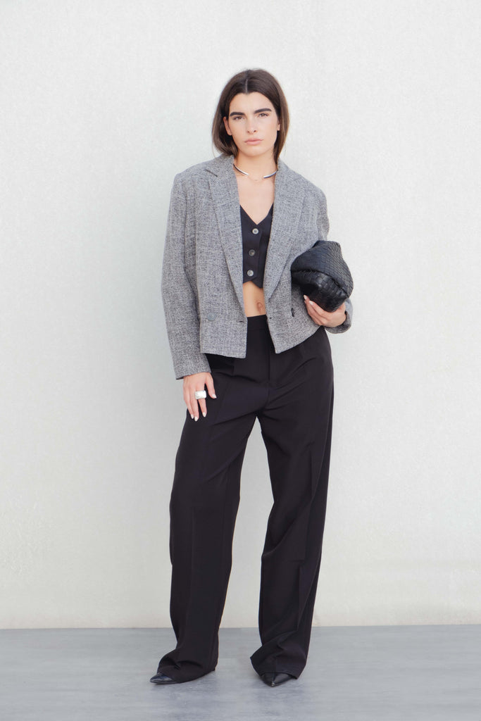 Black Long Pleated Pants