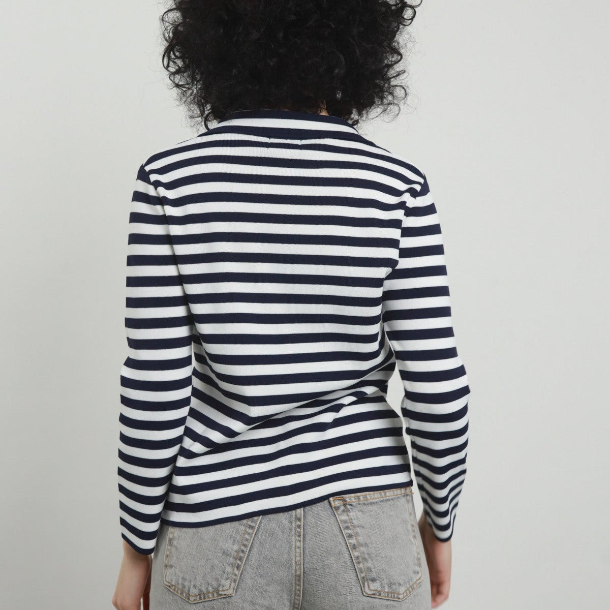 Blue & White Striped Shirt Jacket