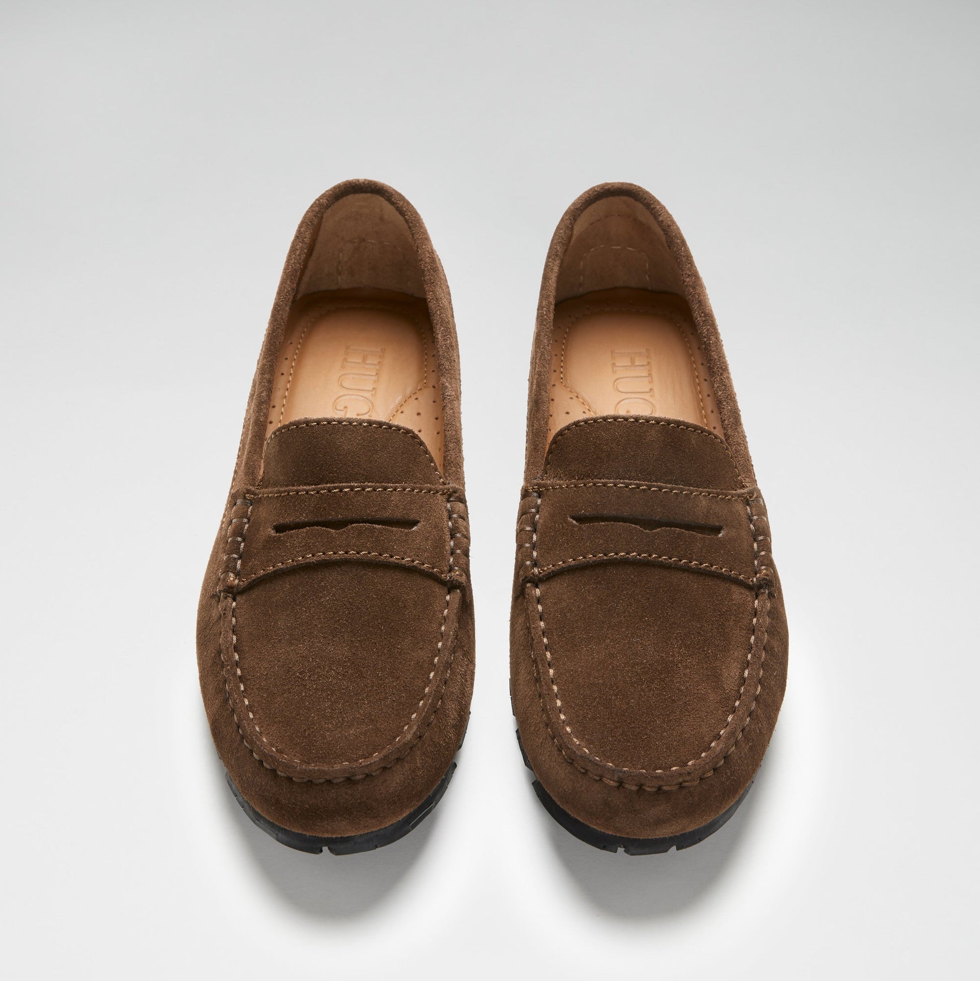 Brown Suede Women’s Tyre Sole Penny Loafers – Sustainable Luxury