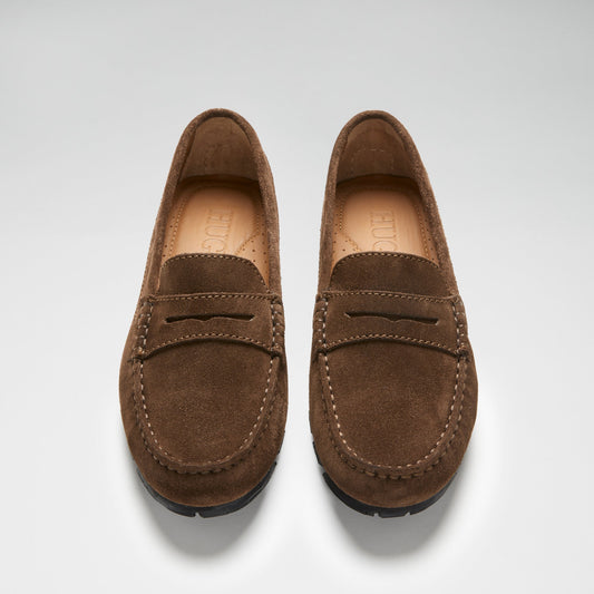 Brown Suede Women’s Tyre Sole Penny Loafers – Sustainable Luxury