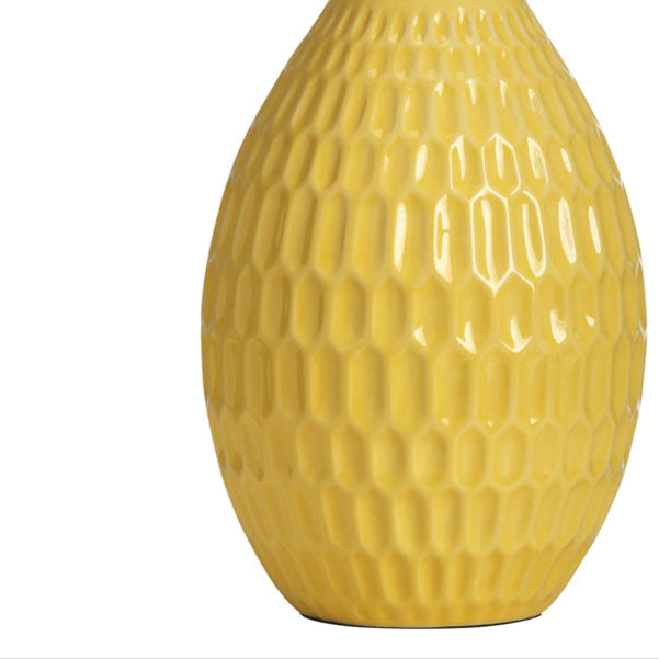 Ceramic Table Lamp with Inline Switch – Mustard