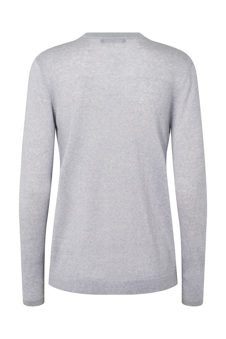Charlene Round Neck Knit - Light grey melange