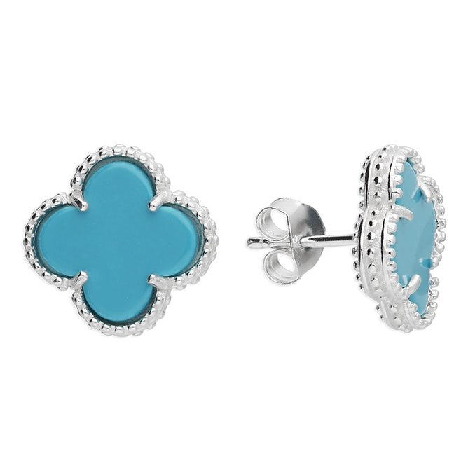Classic Quatrefoil Turquoise Earrings