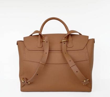Convertible Leather Bag Backpack – Luxury Calfskin in Tan