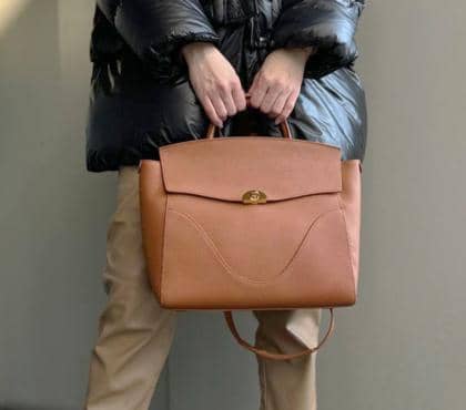 Convertible Leather Bag Backpack – Luxury Calfskin in Tan