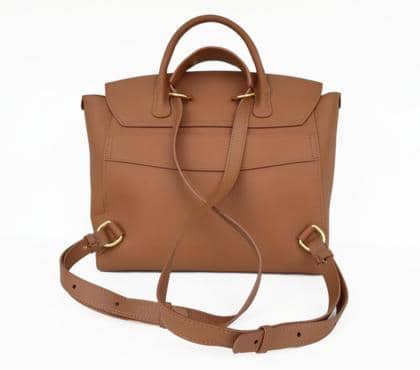 Convertible Leather Bag Backpack – Luxury Calfskin in Tan