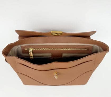 Convertible Leather Bag Backpack – Luxury Calfskin in Tan