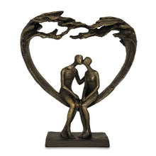 Sitting Couple Under Heart Tree Sculpture | Luxury Contemporary Home Décor