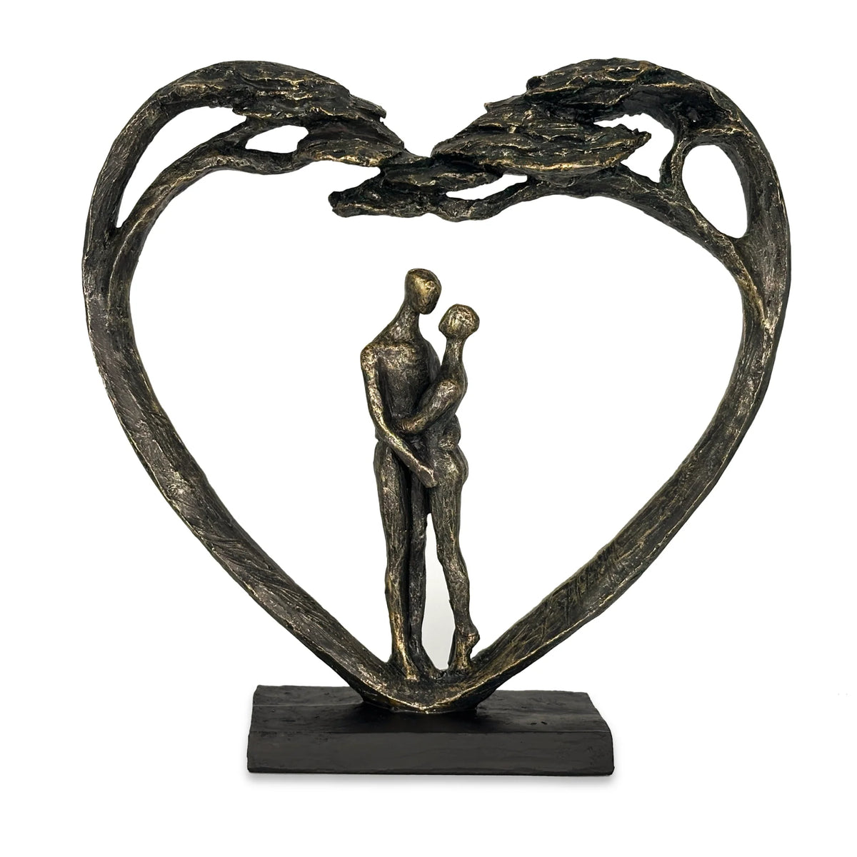 Standing Couple in Heart Tree Sculpture | Luxury Contemporary Home Décor