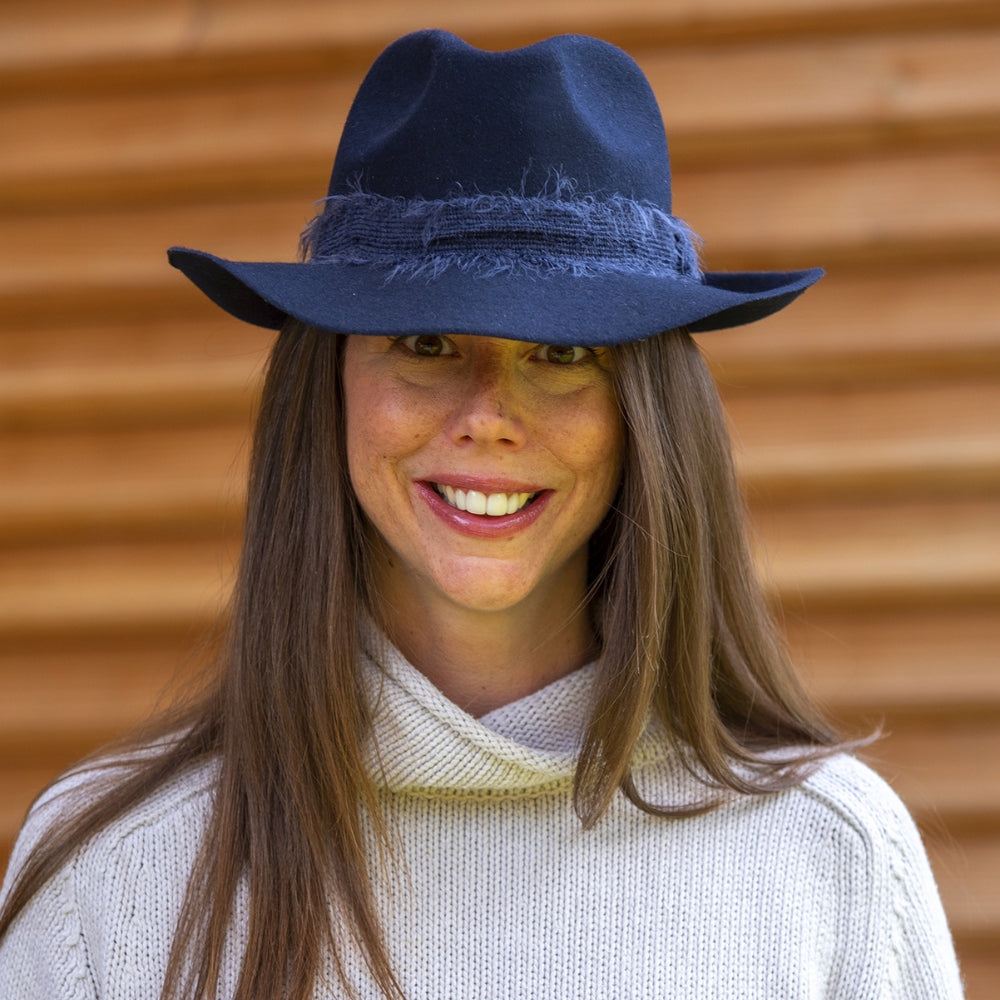 Travaux en Cours Fedora Mohair Navy