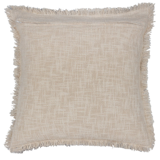 Damask Fringed Cushion – Delph Blue | 100% Cotton | 50 x 50cm