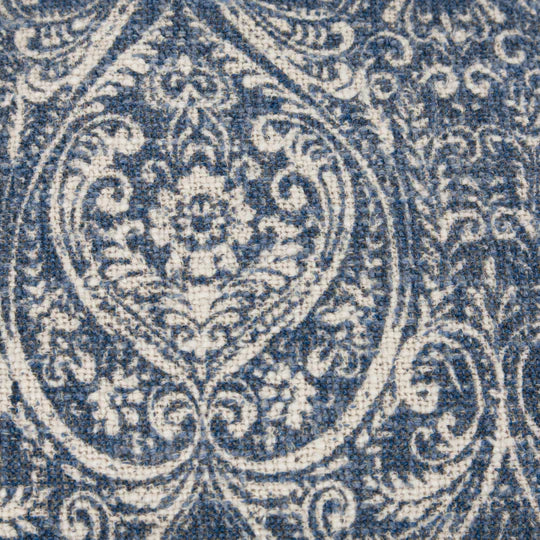 Damask Fringed Cushion – Delph Blue | 100% Cotton | 50 x 50cm
