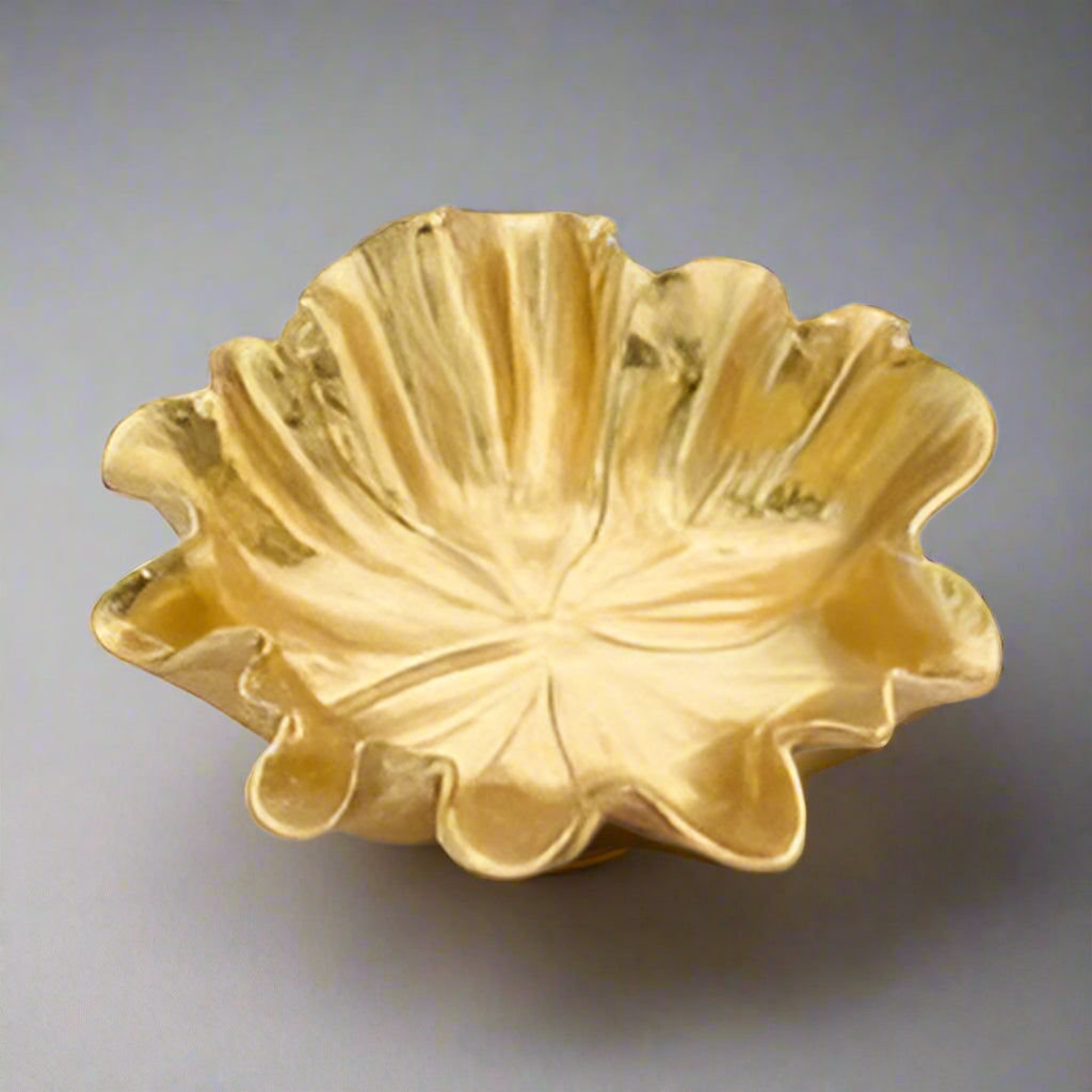 Deco Gold Lustre Leaf Plate | Luxe Statement Piece