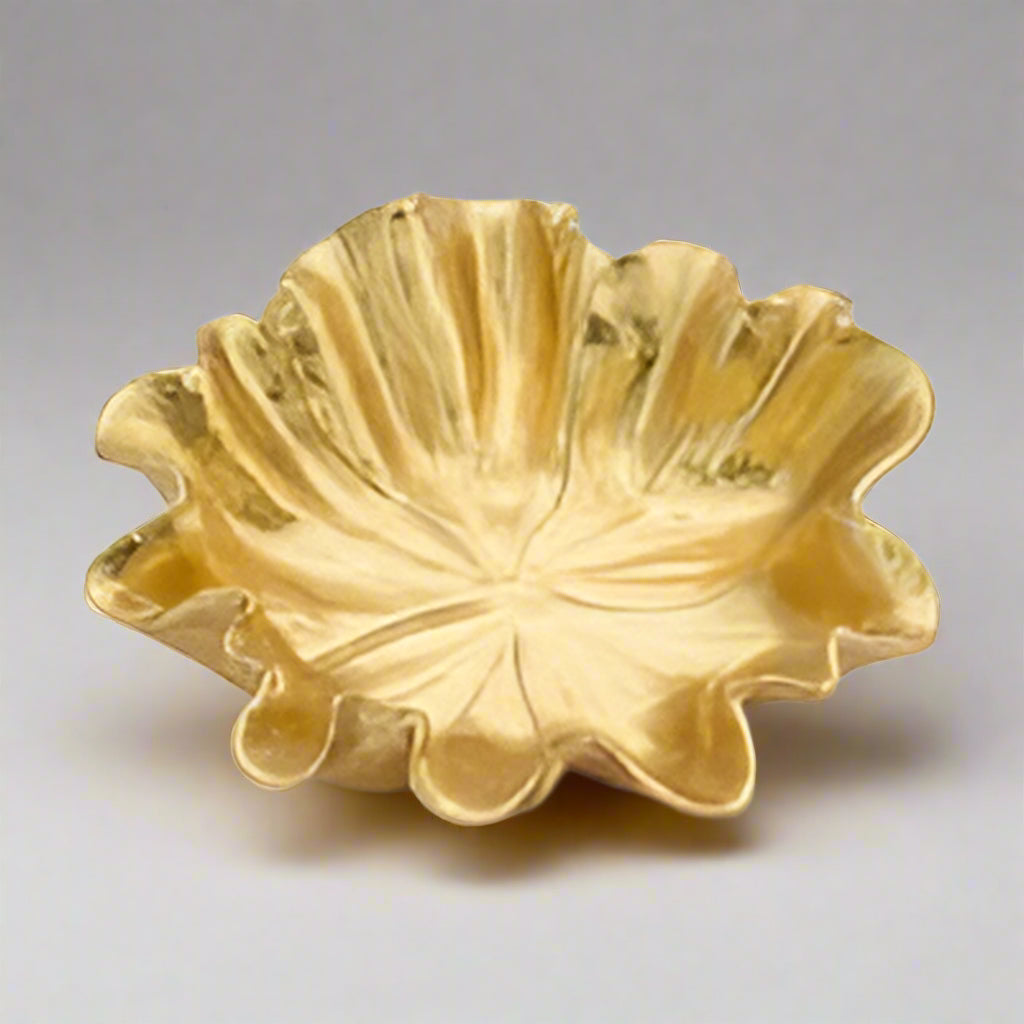 Deco Gold Lustre Leaf Plate | Luxe Statement Piece