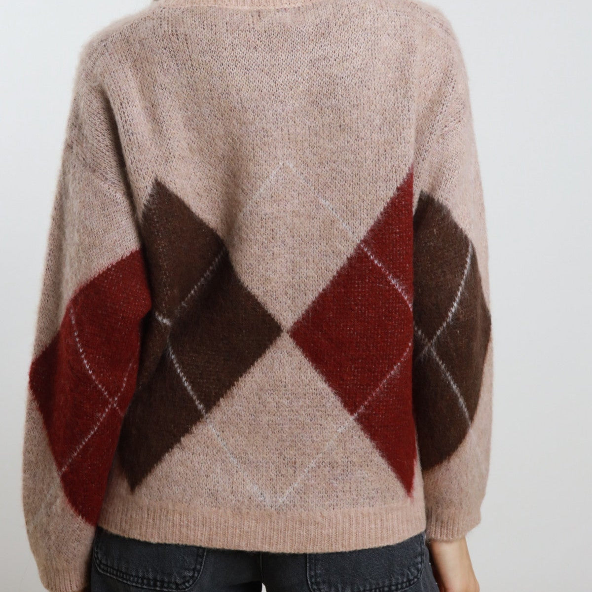 Diamond Jacquard Sweater – One Size