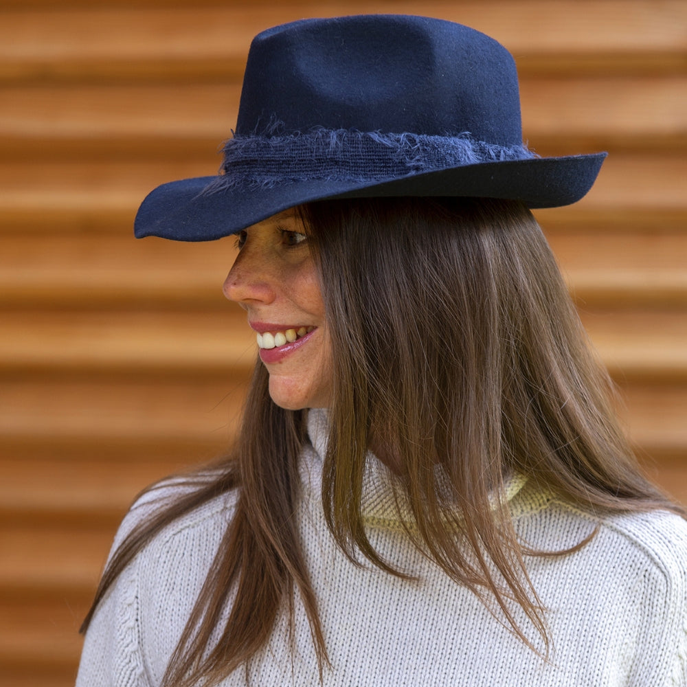 Travaux en Cours Fedora Mohair Navy