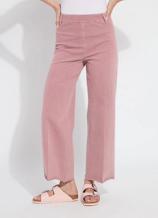 Erin High Waist Wide Leg Knit Denim Jeans – Antique Wash Pink