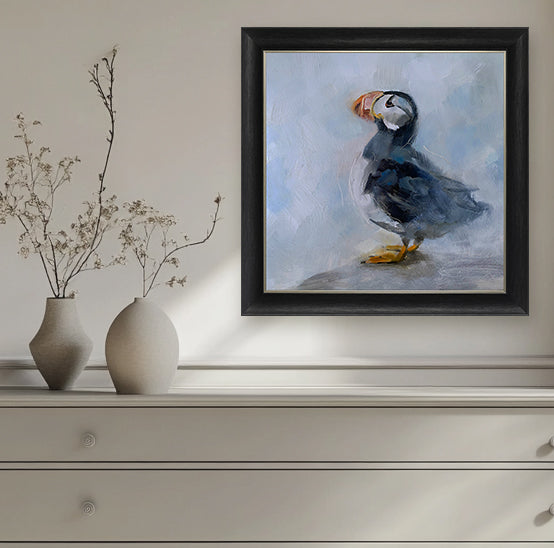 Puffin – Framed Art Print by Julie Brunn