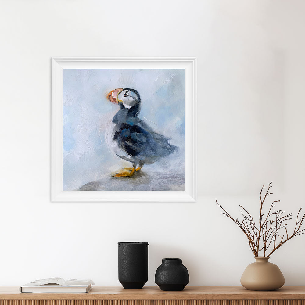 Puffin – Framed Art Print by Julie Brunn