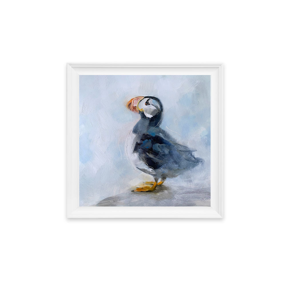 Puffin – Framed Art Print by Julie Brunn