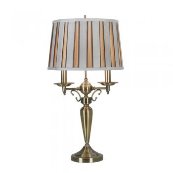 Gold Metal Table Lamp with Shade – Elegant 2-Light Design