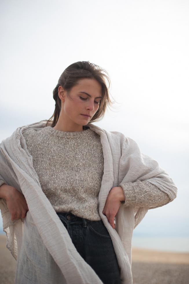 Pure Hemp Stole | `Pearl Grey