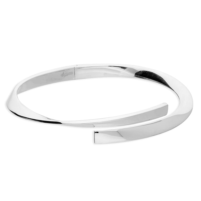 Heavy Twisted Hinged Crossover Solid Cuff Sterling Silver Bangle