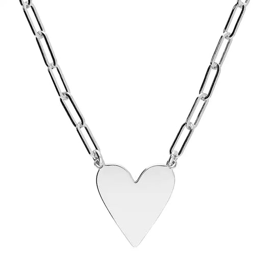 Silver Necklace with Heart Charm