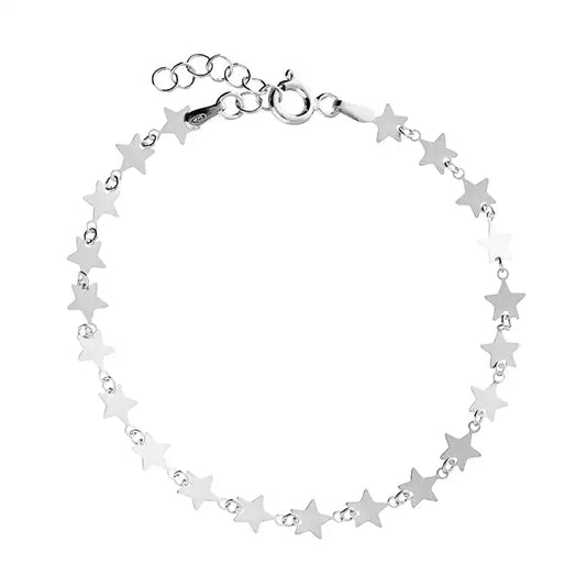 Star Silver Bracelet-17+2cm extender