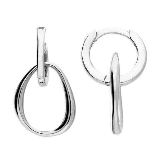 Organic Charm Huggie Hoop-Sterling Silver