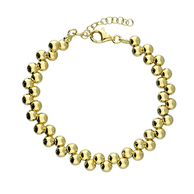 Gold plated double bead heavy bracelet