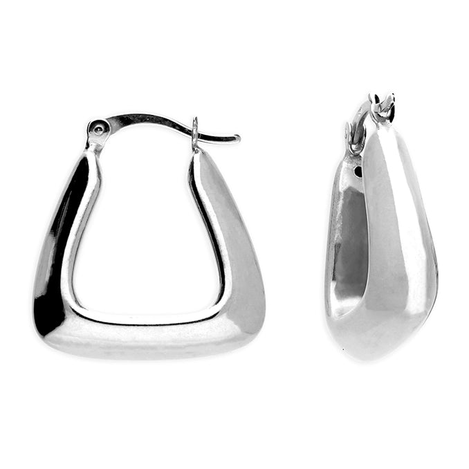 Sterling Silver Handbag Hoop Earrings – Contemporary Geometric Design