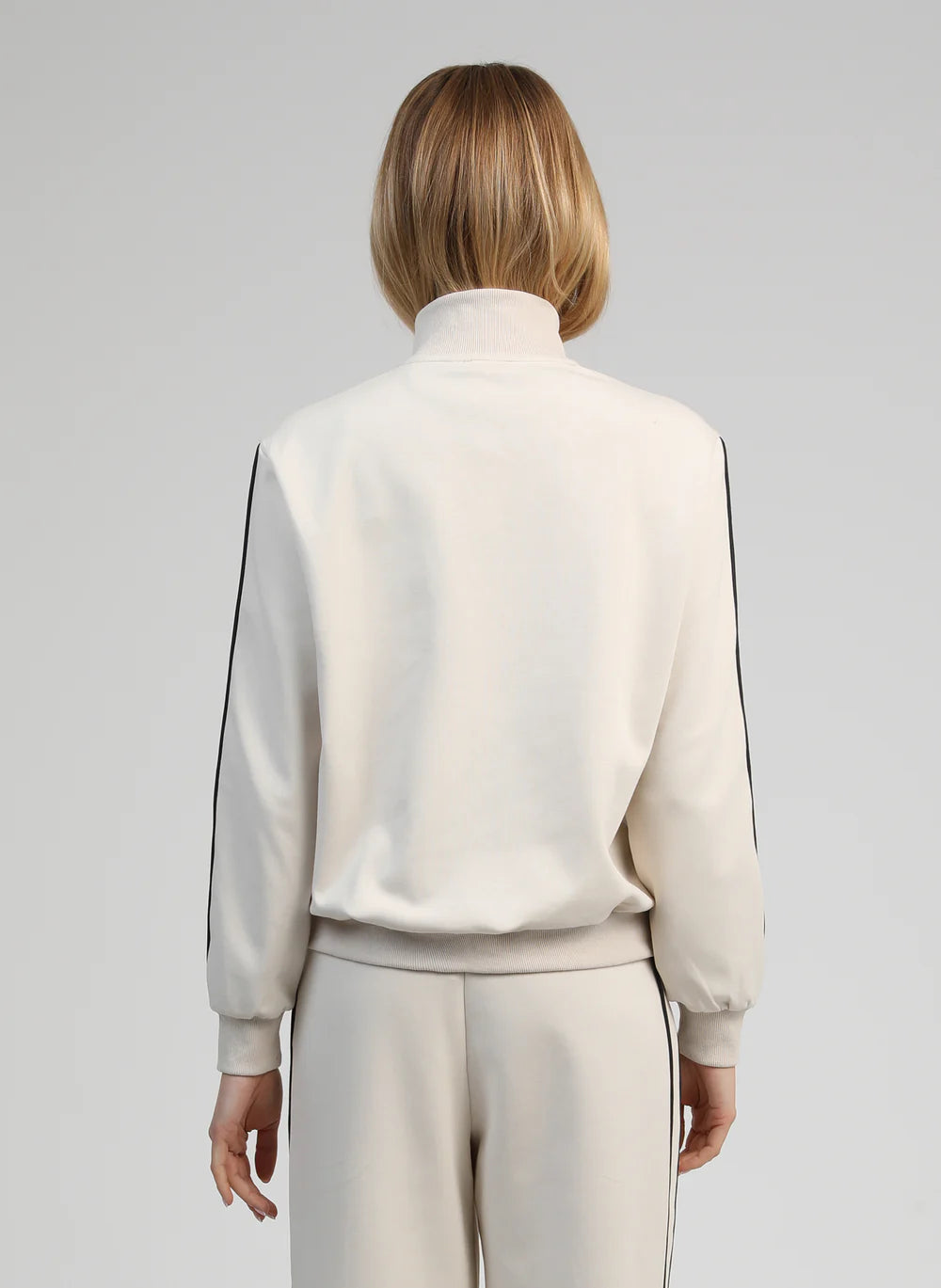 Cream Zip-Through Jersey Jacket by An’ge