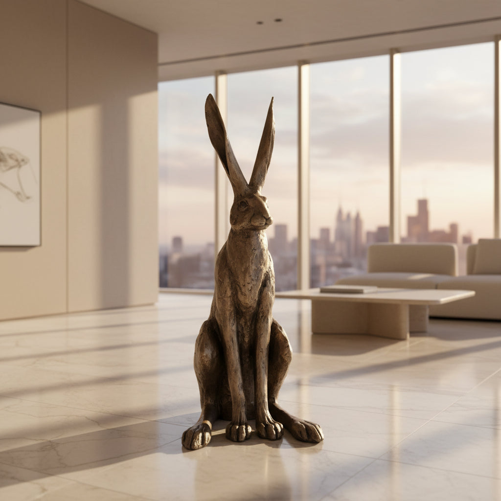 Hare Sculpture by Paul Jenkins – Bronze Resin | 49cm