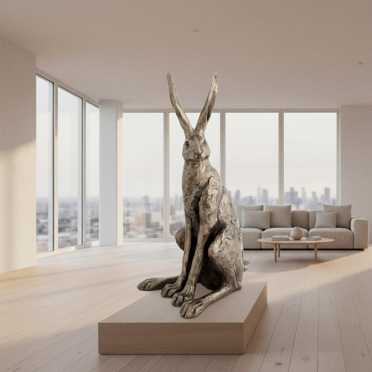 Hare Sculpture by Paul Jenkins – Bronze Resin | 49cm