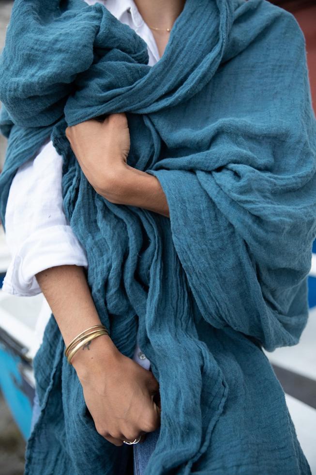 Pure Hemp Stole | Bleu Austral