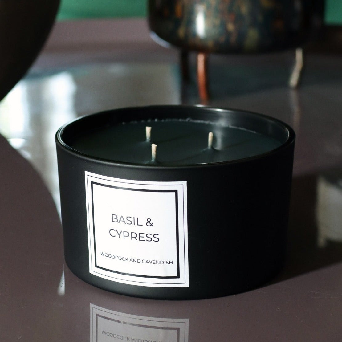 Basil and Cypress 3 Wick Candle