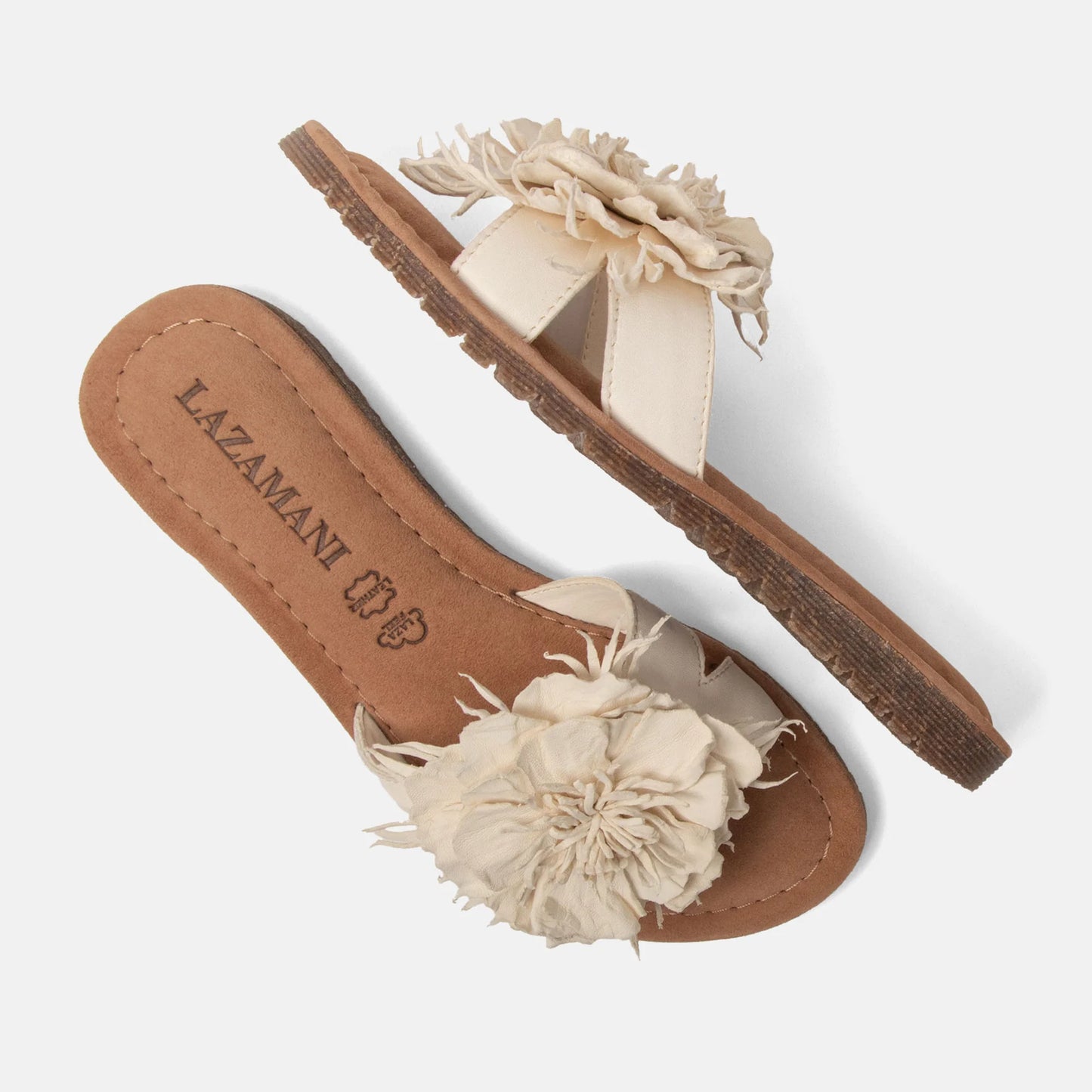Leather Flower Slip-On Mules – Handcrafted Summer Slippers
