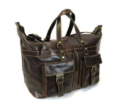 Large Unisex Leather Travel Bag – Made in Italy