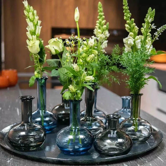 MANUELA Vase Set – Set of 6 Mouth-Blown Glass Vases