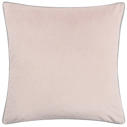 Meridian Velvet Feather Cushion-Blush/Grey