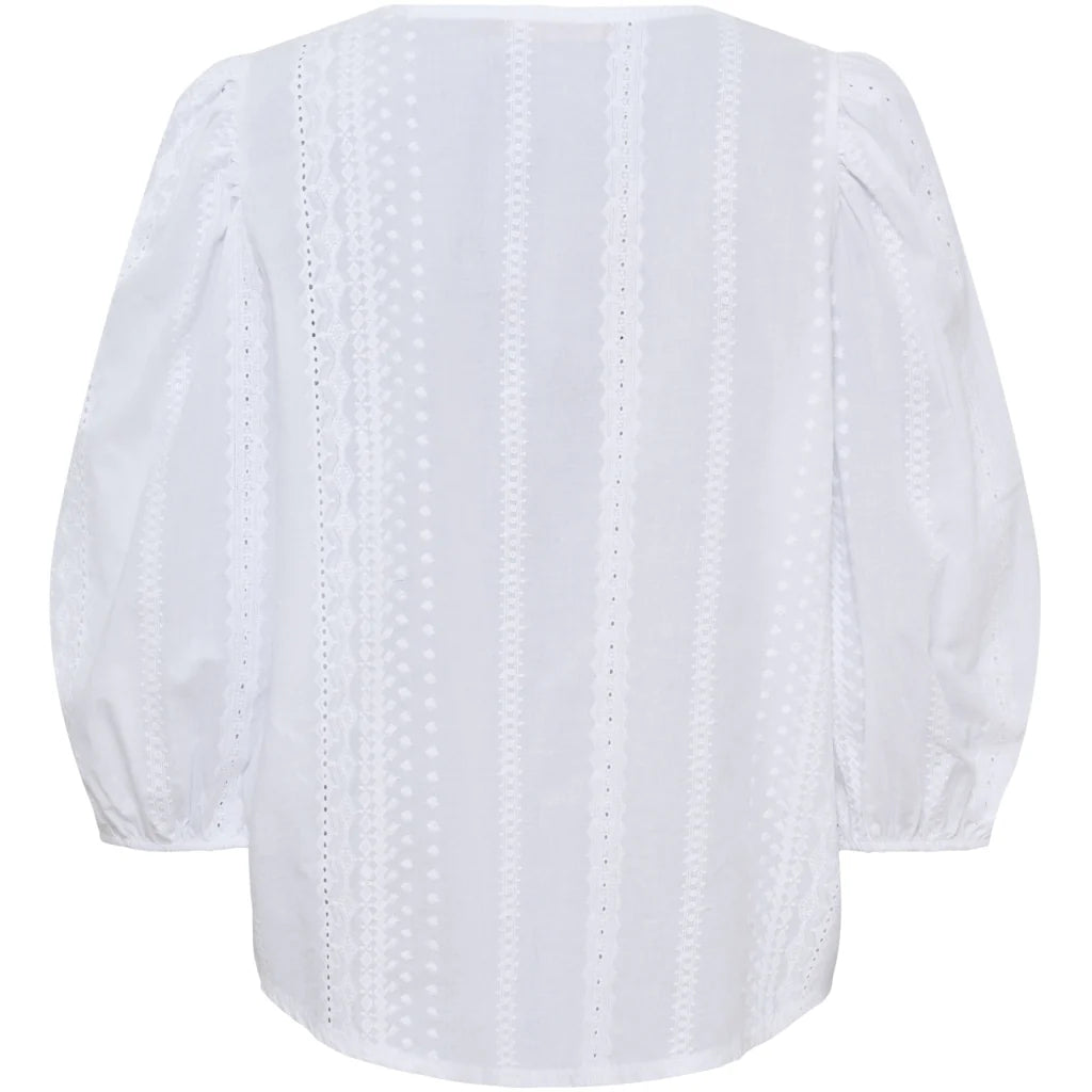 Valessia Embroidered Blouse – White | Women's Luxury Cotton Top