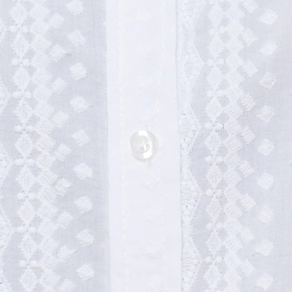 Valessia Embroidered Blouse – White | Women's Luxury Cotton Top