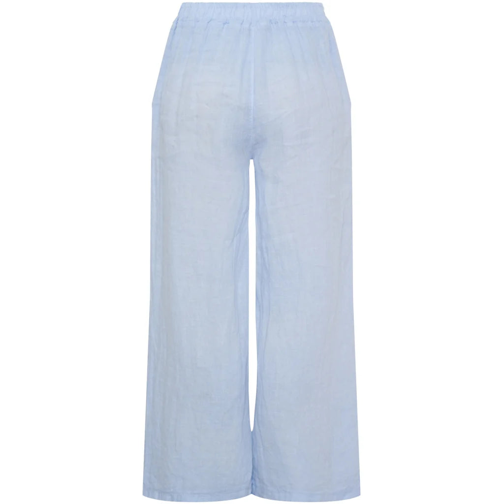 Sky Blue Linen Trousers with Pockets by Marta Du Château