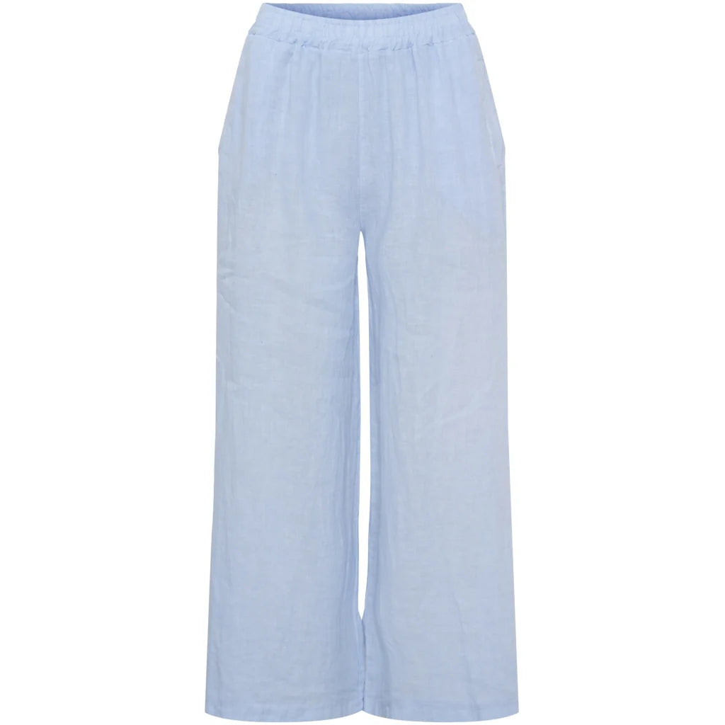 Sky Blue Linen Trousers with Pockets by Marta Du Château