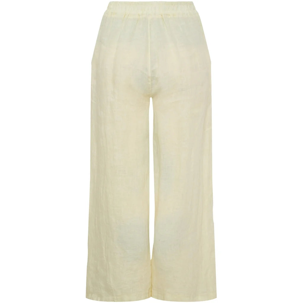 Lemon Linen Trousers with Pockets by Marta Du Château