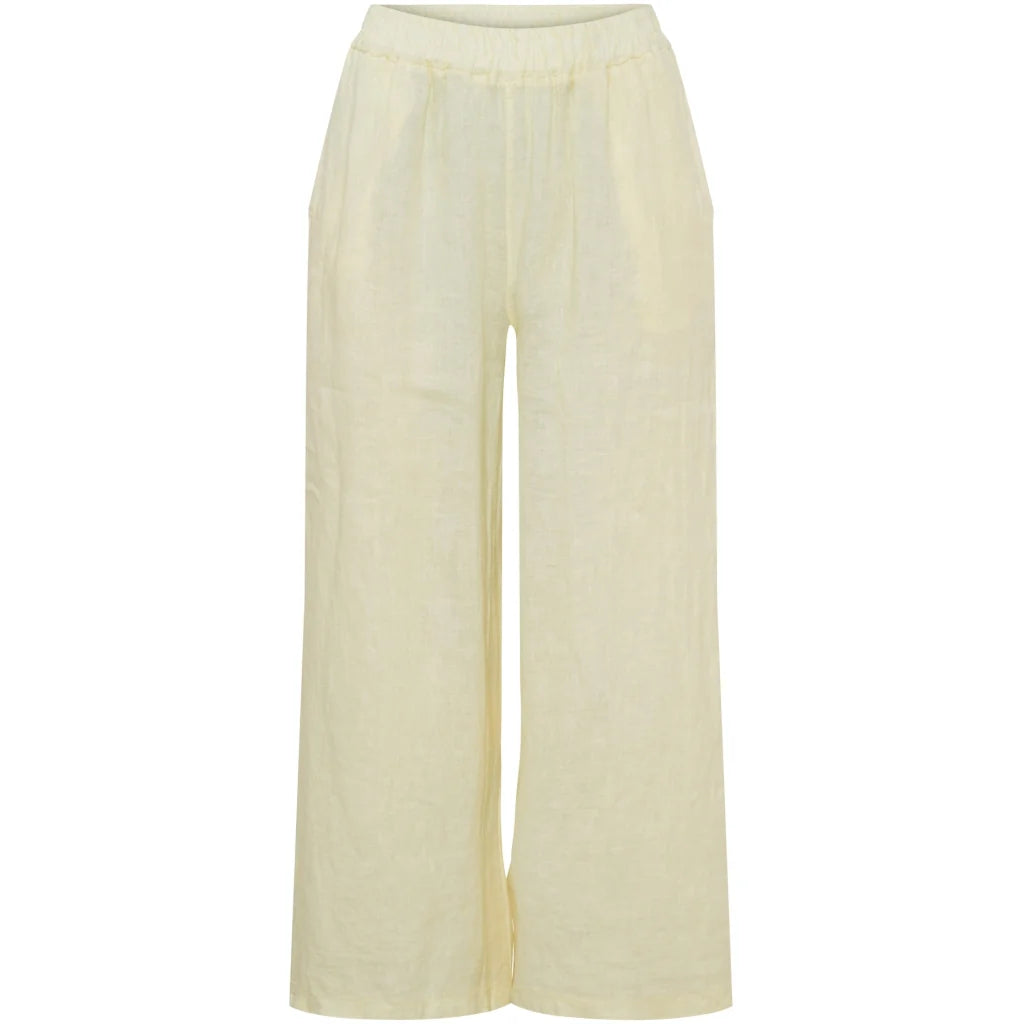 Lemon Linen Trousers with Pockets by Marta Du Château